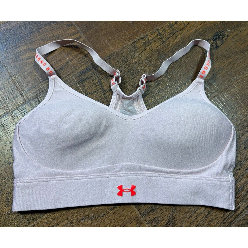 Under Armour Women’s XS Pink SPORTS BRA Racerback Wireless Padded logo